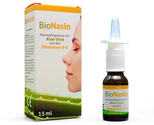 BioNasin Nasenpflegespray mit Aloe-Vera und den Vitaminen A+E