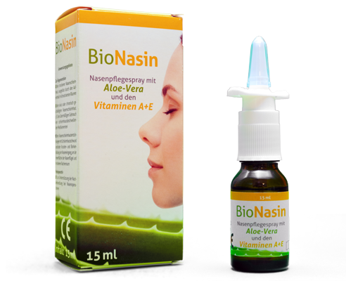 BioNasin Nasenpflegespray mit Aloe-Vera und den Vitaminen A+E